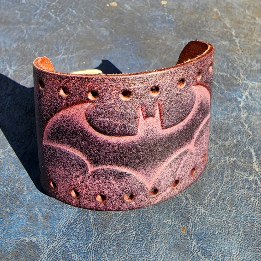 Leather Batman Bracelet Cuff
